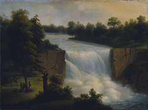 View of Genessee Falls, Rochester, New York, in 1797, 1823